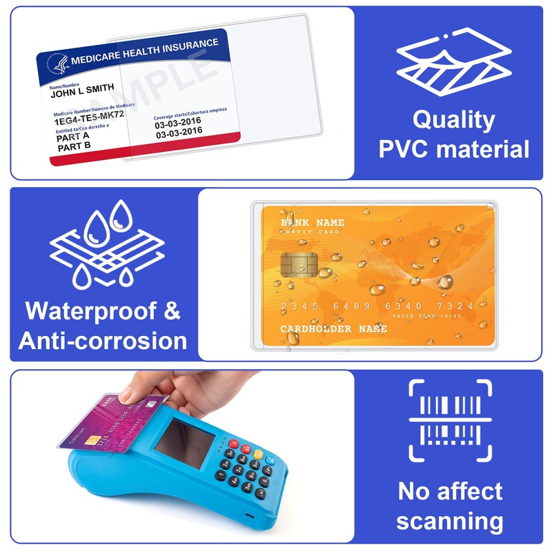 10 PCS Social Security Card Protector Sleeves,31 Mil Soft Clean