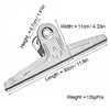 Large Bull Binder Clips Silver - 2 Pcs 11.8 Inch