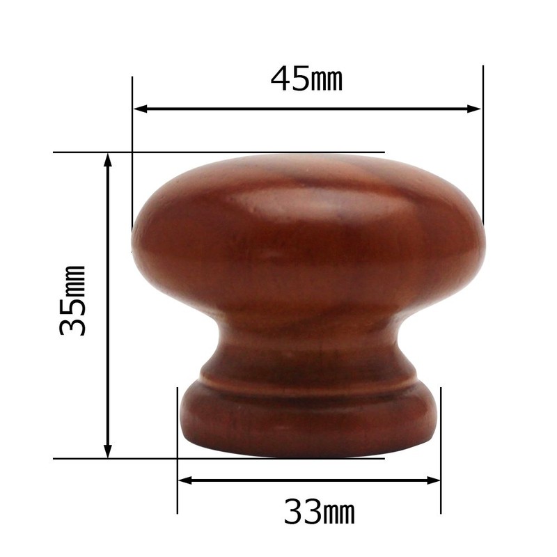 Wake Sangyo TW-011 Wooden Knobs, Dark Brown, 1.8 inches (45