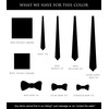 ZENXUS Boy's Solid Black Tie with Pocket Square Set, Small