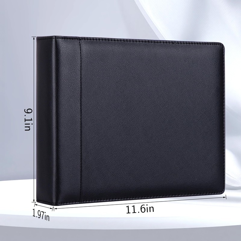 Antner 3 Ring Personal Check Binder for 3-on-a-Page End-Stub Deskbook