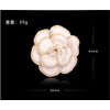 Enamel Camellia Pearl Brooch - Elegant Petal Pin Wedding &