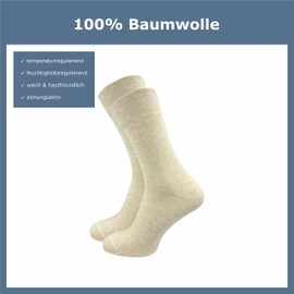 Cawaso Men's Socks, 100% Cotton (Pack of 10) - beige, size: 43-46