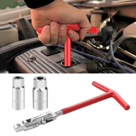 wuyaoyao Spark Plug Socket Wrench Set T-Handle 16mm (5/8") & 21mm (13/16") Installer Tool, Universal Spark Plug Remover Tool for Motorcycles, Lawn Mowers and Small Motor Vehicles