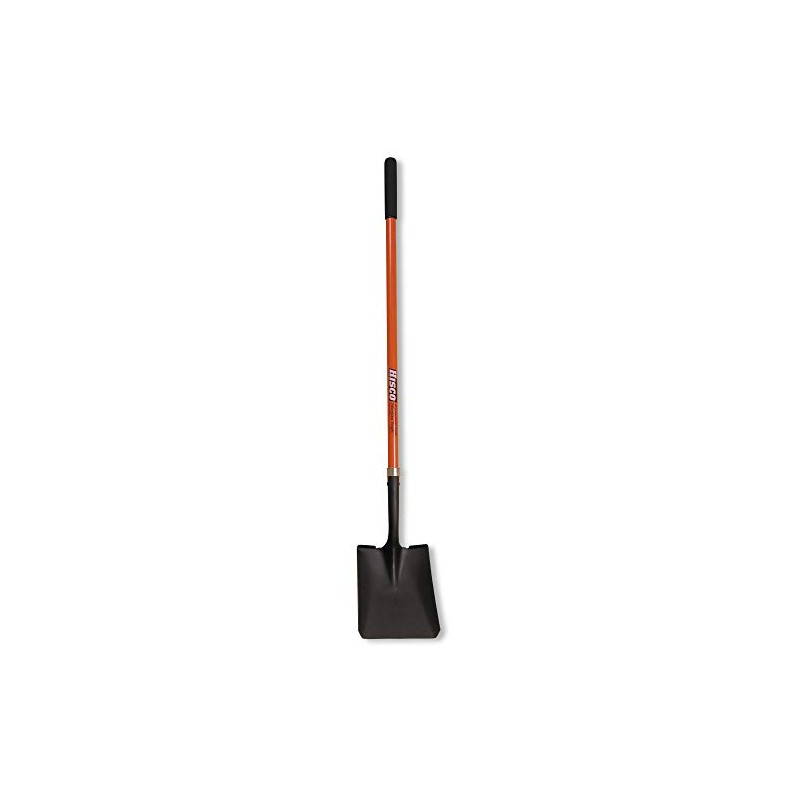 Hisco Square Point Shovel with 14 Gauge Hollow Back Blade