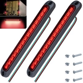 2 PCS Led Trailer Brake Lights Strip, 10 Inch 15 Red Led Light Assembly Bar, IP67 Waterproof Trailer Tail Light Kit for Golf Cart, for Marine Boats Golf Cart Offroad Truck RV UTV ATV