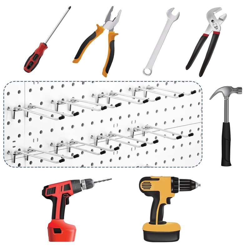 16 Pcs Peg Hooks for Pegboard, 4 Inch Pegboard Hooks,