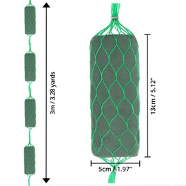 Belle Vous Foam Round Green Flower Net Garland (Pack of 14) - 3 m Floral Foam Flowers Sponge for Crafts, Flower Sticks, Arrangement Decoration, Wedding - Fresh Flowers & Artificial Flowers