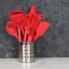 Chef Craft Premium Silicone Cooking Tongs, 12 inch, Red