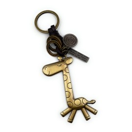 Onwomania - "Giraffe Long Neck Cute Keyring - Metal Lucky Charm e.g. for Best Friend, Best Friend, Mum - For Men, Women & Children, gold