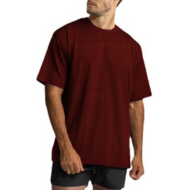 Men's Oversized Workout T-Shirts Lightweight Quick Dry Short Sleeve Tshirts Crew Neck Loose Fit Athletic Tops