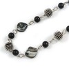 Avalaya Glass and Shell Bead with Silver Tone Metal Wire
