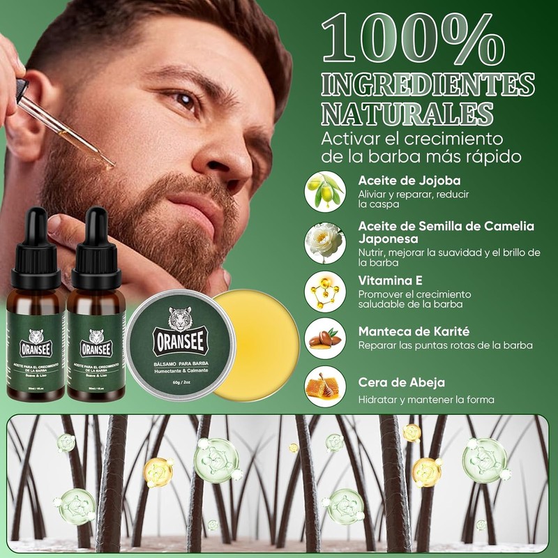 Kit Cuidado de Barba para Hombre 13 en 1 con