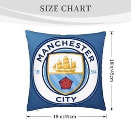 Manchester Home Throw Pillow Case Couch Sofa Bedroom Decorative Square Cushion Pillow Covers 18x18 In