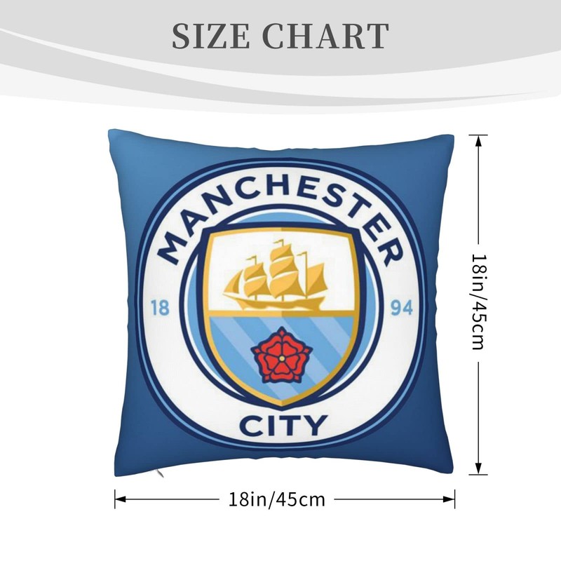 Manchester Home Throw Pillow Case Couch Sofa Bedroom Decorative Square