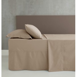 Catherine Lansfield Easy Iron Percale Combed Double Extra Deep Fitted Sheet Natural