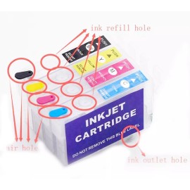 For Epson New T702 702XL Refillable Ink Cartridge For Epson WF 3733 3720 3730 Without Chip