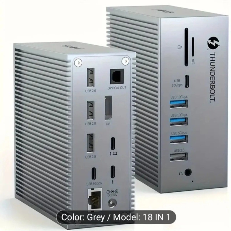 TOTU 18-in-1 Thunderbolt 3/USB C Docking Station with 8K DP,