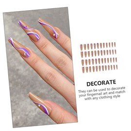 Baluue 48pcs Fake Nails for Creative Manicure Full Cover Press Nail Art Tips for Daily Life and Special Occasions Beautiful and Design