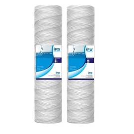 IPW Industries Inc. 2-Pack Sediment String Wound Water Filter - Whole House Water Filter Cartridge Replacement - Compatible w/OmniFilter Model RS2-DS