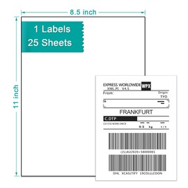 8.5x11 Inch Premium Address Labels - 250 Sheets for Inkjet/Laser Printers Matte White 250 Blank Labels Sticker Paper for Mailing, Shipping, and Organizing