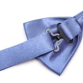 Ladeheid Children's Boys Bow Tie - Pre-Tied Adjustable Band, Shiny Design, Ideal for Wedding, Birthday, School - Durable and Stylish Size 10 cm x 5 cm BKS, blue