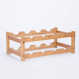 Riipoo Wine Rack Countertop, Wine Racks Shelf, Wine Bottle Holder for Pantry Cabinet Bar, Refrigerator, 2 Tier