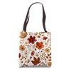 Autumn Wildflower Botanical Burnt Orange Fall Style Look Tote Bag