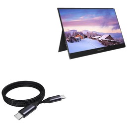 BoxWave Cable Compatible with WIMAXIT M1331C - DirectSync PD Cable (3ft) - USB-C to USB-C (100W), Type C Braided 3ft Charge and Sync Cable - Jet Black