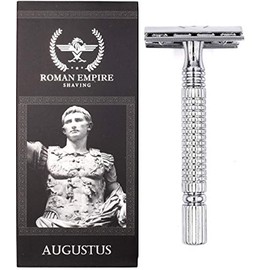 Maquinilla de afeitar de seguridad de doble filo Augustus con 20 hojas de muestra (Astra-Derby-Shark-Voskhod)