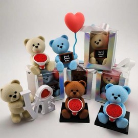 Teddy of Love- Sweet 3D Printed Teddy Bear Holding a Mother's Day "Love" Message:_Brown Bear with Balloon