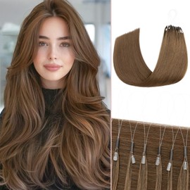 SEGO Pro 50pcs U Tip Hair Extensions Micro Ring Upgraded K Tip Hot Fusion Long Straight Keratin Hair Extensions,20inch Chocalate Brown,50g