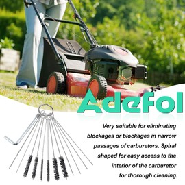 Adefol Cleaning Set for Carburettor, Cleaning Kit, 10 Cleaning Needles, 5 Nylon Brushes, 13 Cleaning Cable Set, 1 Sharp Mandrel for Motorcycles, ATV, Welders, Carburettors