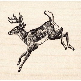 Running Buck Rubber Stamp Deer Wildlife