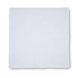 Vision Linens 100% Cotton Cellular Baby Pram Travel Cot Blanket, Small Size (90cm x 70cm / 35” x 28”), White, Super Soft, Easy Care, Machine Washable, Lightweight, 259 GSM, Leno Weave