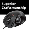 ELECOM EX-G Trackball Mouse, Wired, Thumb Control, Sculpted Ergonomic Design,