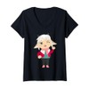 Womens Cute Winking Goat Cartoon Character Design For Kids V-Neck