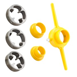 Hordion 6Pcs PVC Pipe Threader Plumbing Tool, NPT Tap Die Set, Pipe Threader Kit with 3 Dies (1/2", 3/4", 1")