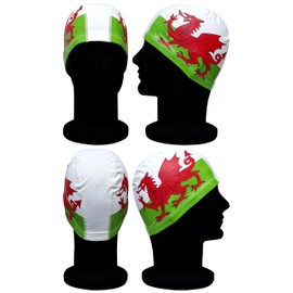 Blue Reef Stretchy Pull On Easy Fit Saltire Union Jack St George Welsh Dragon Pull On Swimming Hat One Size For Ages 8+ Years (Welsh Dragon)