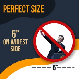 Funny Anti Elon Salute Magnet - No Salute - Car Truck Magnet - Unique Refrigerator Decor- Great Gift Idea - 5 Inches On Widest Side AAMT2267