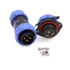 ZBLZGP WEIPU SP21 4 Pin Panel Mount Wire Cable Electrical Circular Low Voltage Waterproof Connector Power Cord Aviation Connectors LED Lighting for Car and Industrial Motorcycle