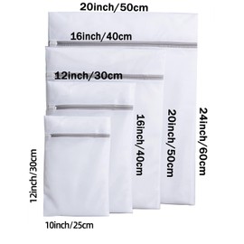 RICHERI Bolsa de lavandería de malla, estructura de malla duradera con cierre fuerte, adecuada para ropa interior, ropa delicada, pantalones, zapatos (malla fina pequeña, XS+S+M+L (10 x 12 pulgadas +