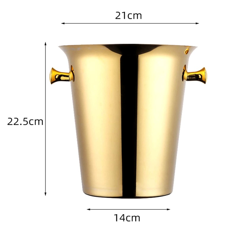 TITIDU Titanium Gold Ice Bucket Rack，Floor Standing Golden Champagne Ice