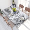 BOXIMIAO Tablecloth with Elastic Edge White Grey Marble Texture Rectangle