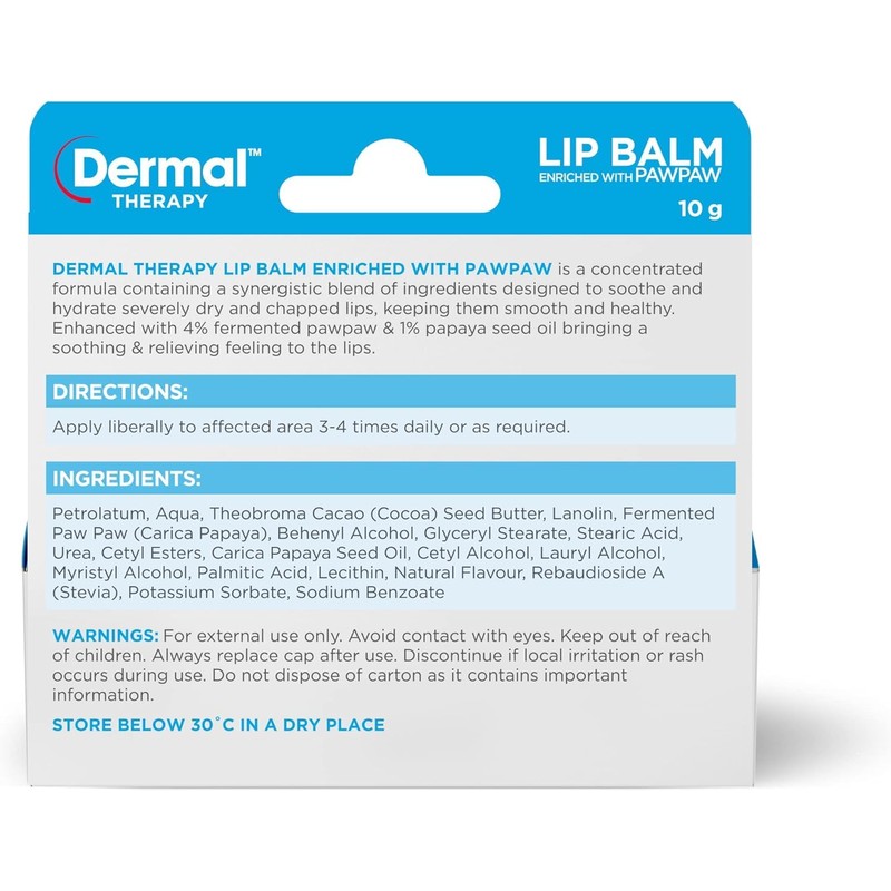 Dermal Therapy Lip Balm Tube (6 Pack, PawPaw)