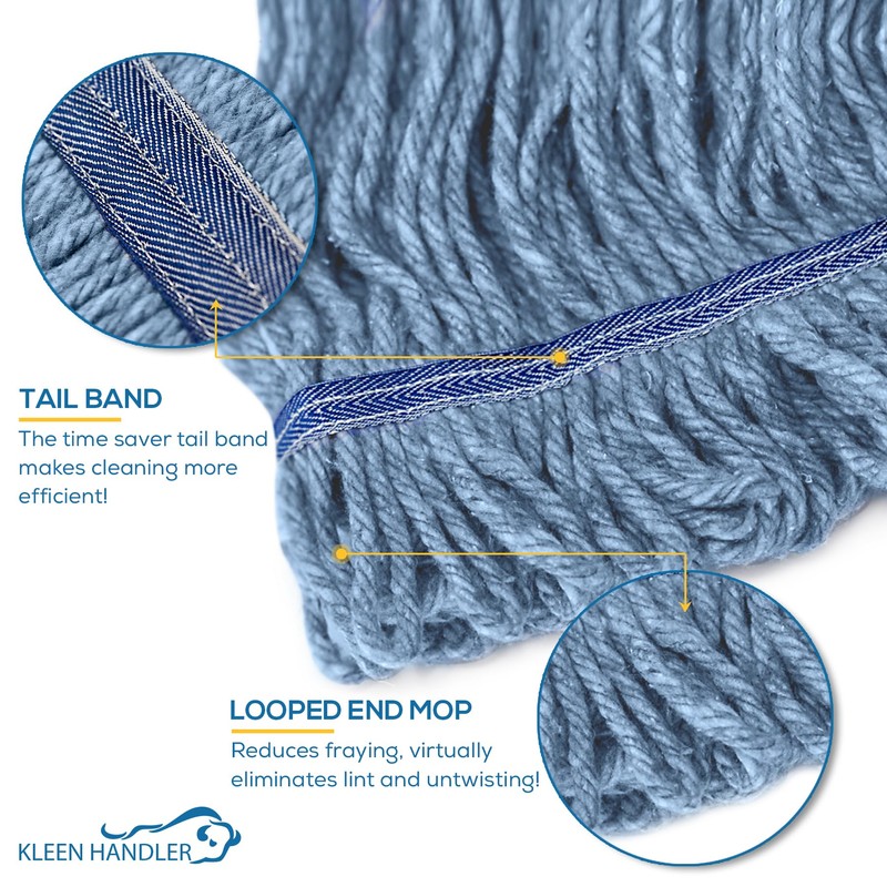KLEEN HANDLER HEAVY DUTY Commercial Mop Head Replacement, Wet Industrial