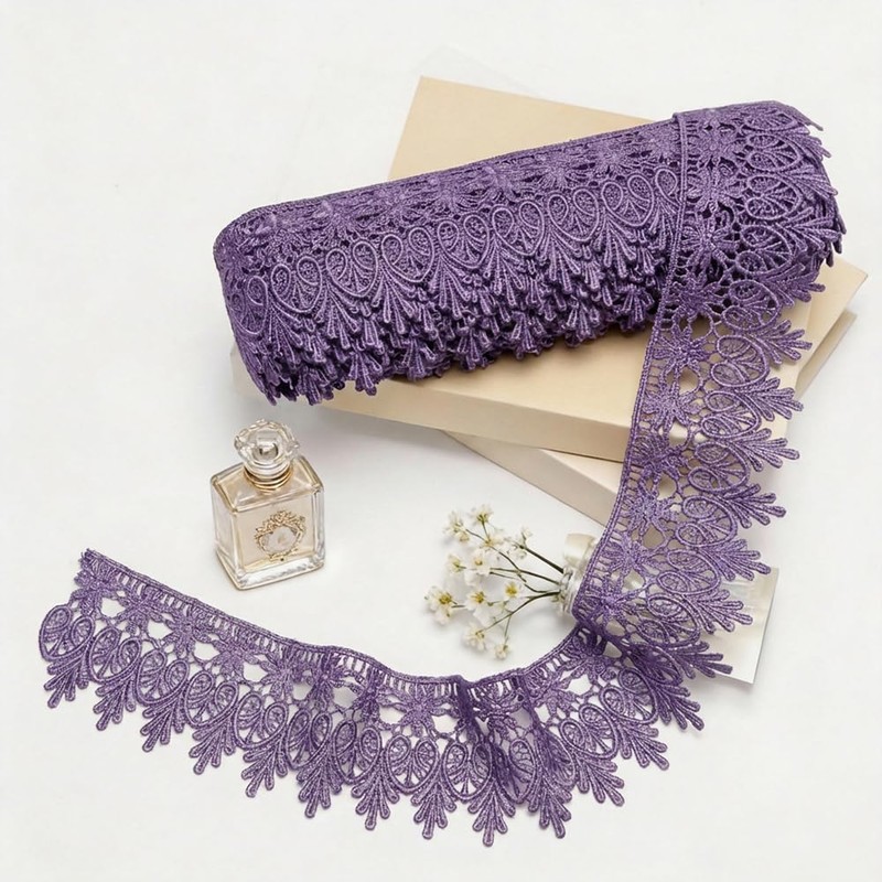 Pocoxll 15 Yards Floral Lace Trim, 8.5CM Wide Lace Ribbon