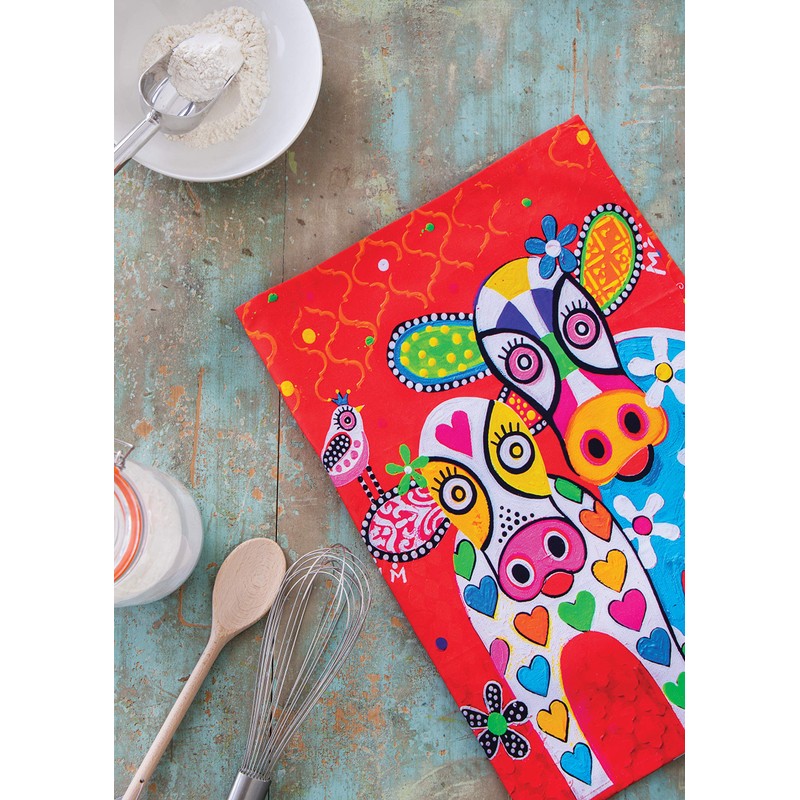 Maxwell & Williams Love Hearts Tea Towel with Bird Design,