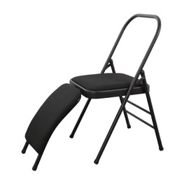 CIGOCIVI Yoga Auxiliary Chair with Detachable Lumbar Back Support Relieve Back Pain Chair Foldable Balance Handstand Training Tool (Grey)