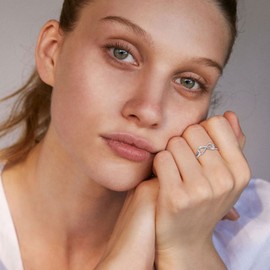 ChicSilver 925 Sterling Silver Ring High Polish Simple Heart Infinity Knot Rings for Women Eternity Wedding Band Promise Rings Size 8